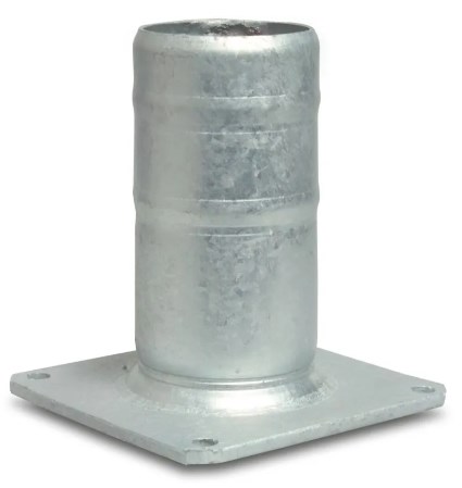 Bauerkoppling Flänsadapter stål galvaniserad 8" x 200 mm fyrkantig fläns x slangkoppling 20,4cm