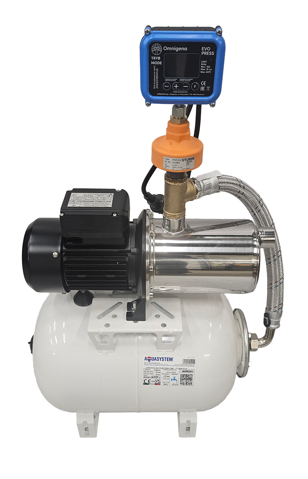 PUMPAUTOMAT SALTVATTEN MSP INOX PREMIUM 130, 100 L trycktank