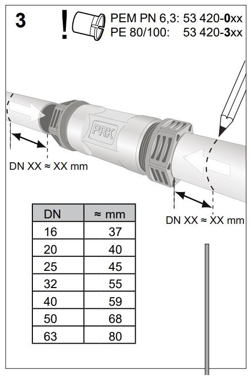 TA 420 Kompensationshylsa För PEM-rör 25mm, PN 10/12 (blå) - Bild 8