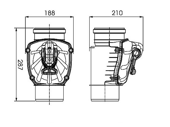 Backventil vertikalutförande 110mm - Bild 3