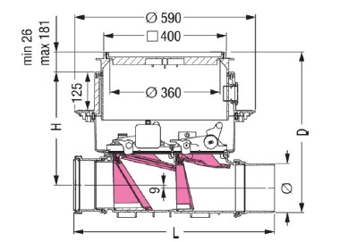 Backventil motordriven 160 mm golv installation - Bild 3