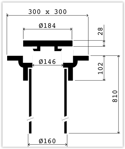 200/160 Fyrkantig Spolbrunn EVO Segjärn - Bild 3