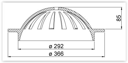 315 Kupolsil Låg Omonterad Segjärn - Bild 2