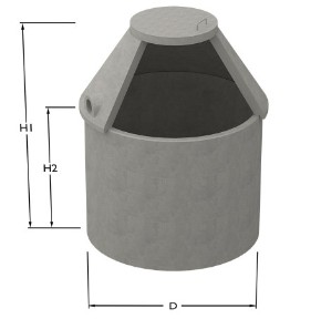 Tranåsbrunnen betong sluten tank 2,6m³