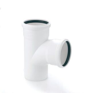 Branch pipe 110x110x90° 2 sleeve white sound absorbing