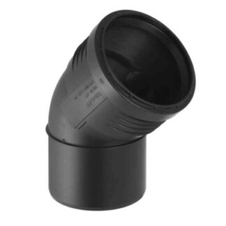 Bend 110x45° 1 sleeve, Black, sound absorbing