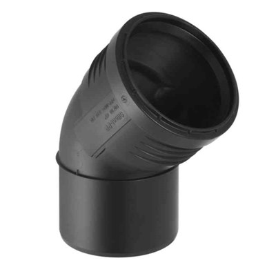 Bend 110x45° 1 sleeve, Black, sound absorbing