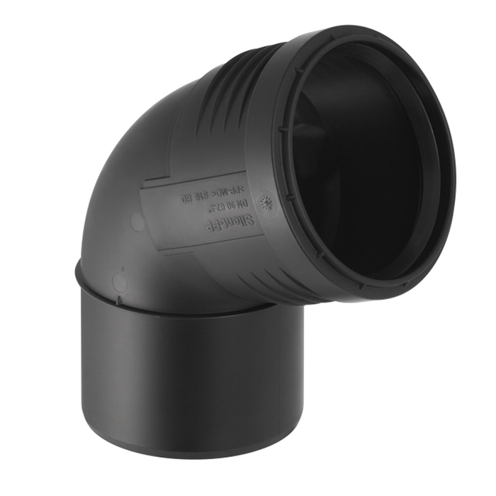 Bend 110x90° 1 sleeve Black sound absorbing