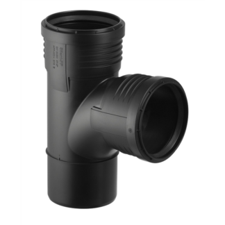 Branch pipe 110x110x90° 2 sleeve Black sound absorbing