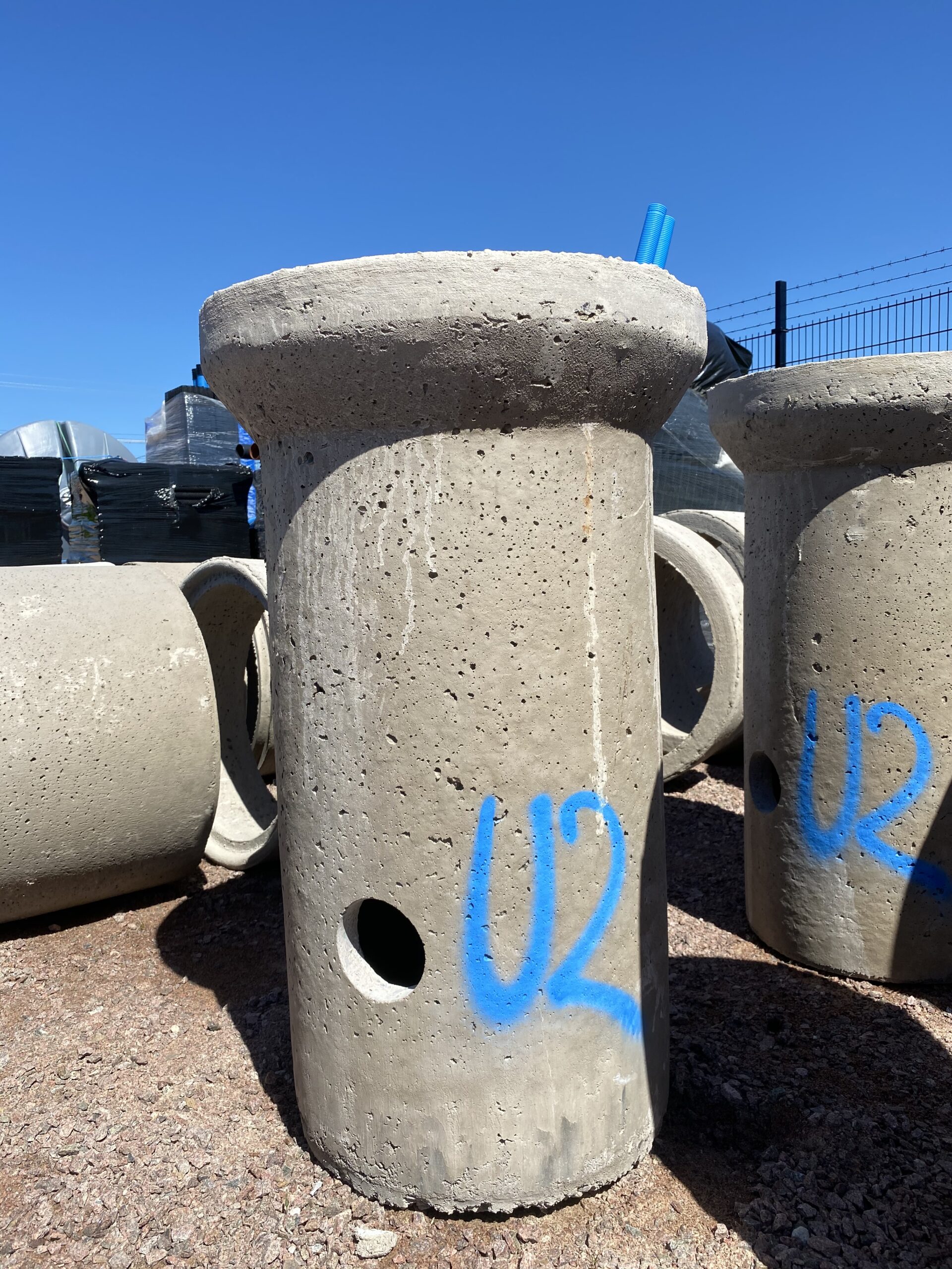 Outlet well sampling well concrete 2 inlets 1 outlet