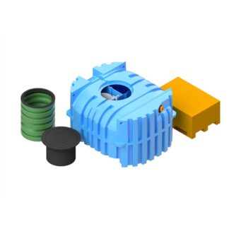 FANN Blue 2200L trekammarbrunn, komplett paket med pumpbrunn