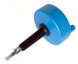 Cleaning device in plastic container