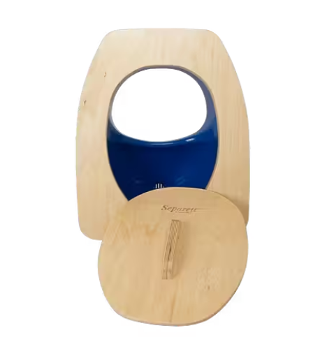Separett dry toilet with wooden seat blue