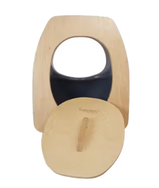 Separett dry toilet with wooden seat gray