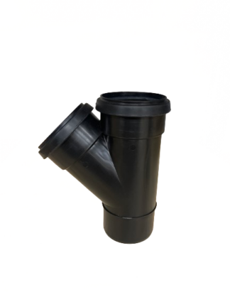 Branch pipe 110/110×45° 2 sleeve Black