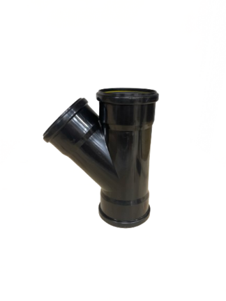 Branch pipe 110/110×45° 3 sleeve Black