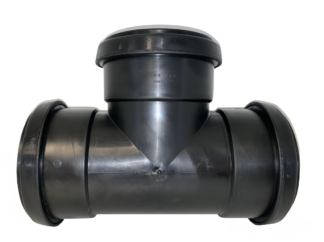 Branch pipe 110/110×90° 3 sleeve Black