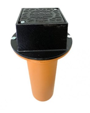 Betäckning fyrkantig 150 med teleskoprör 110mm