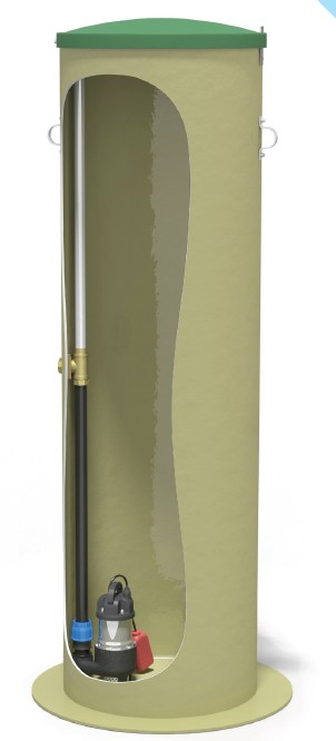 Baga Drän 60, dia 600mm, höjd 2500mm,  flöde 200l/m, lyfthöjd 8m