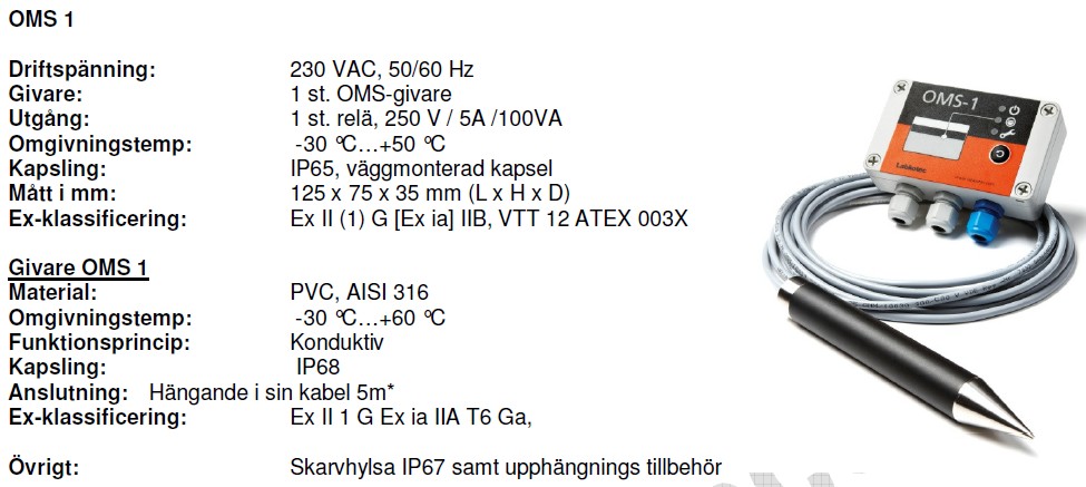 Labkotec OMS-1 med en givare för oljenivå - Bild 4