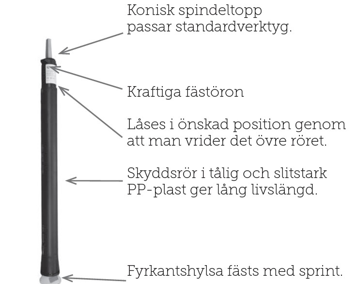 Teleskopgarnityr syrafast Esco längd: 1250-2230 mm - Bild 2